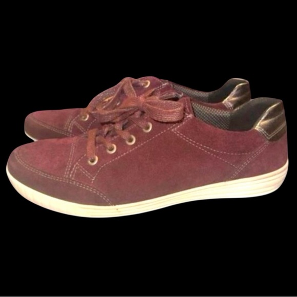 ARA Burgundy Suede Designer Kicks sz 8 - Picture 1 of 6